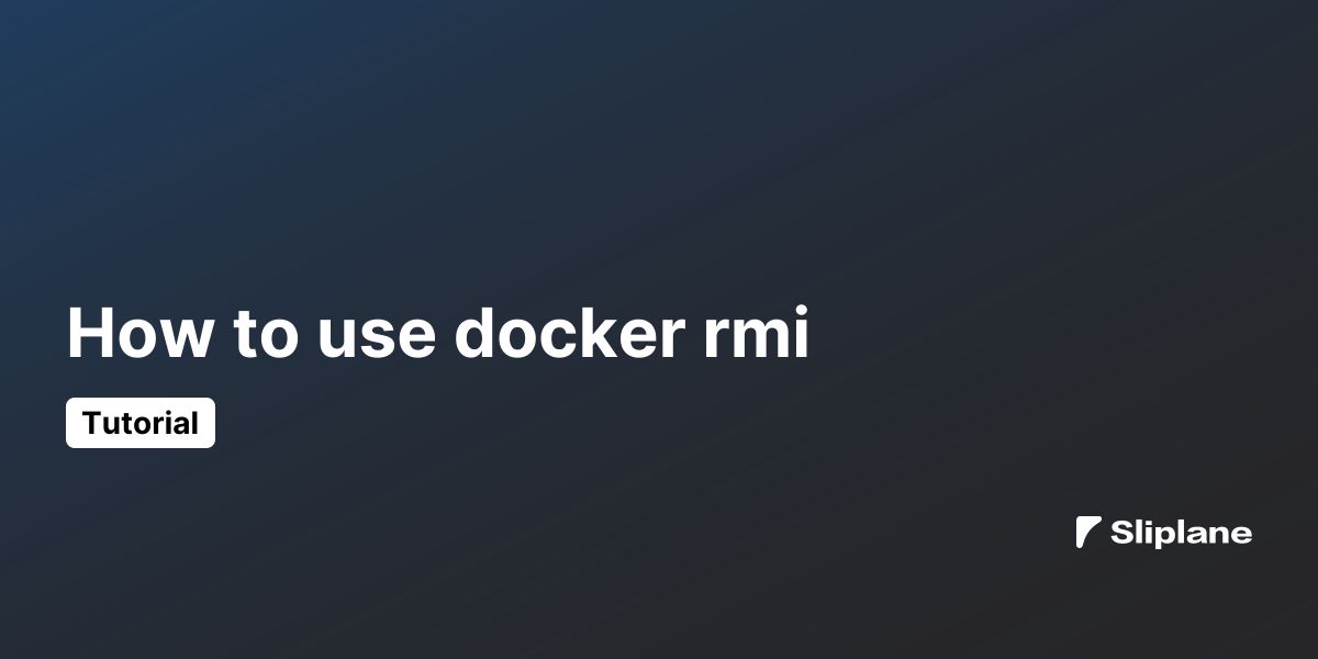 How to use docker rmi