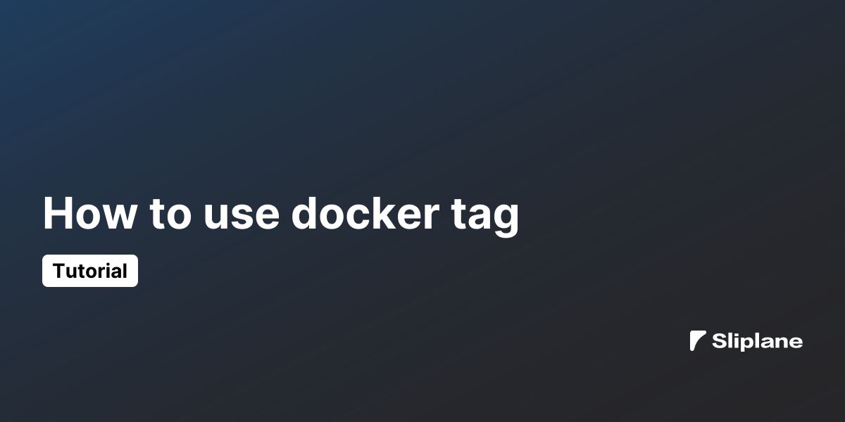 How to use docker tag